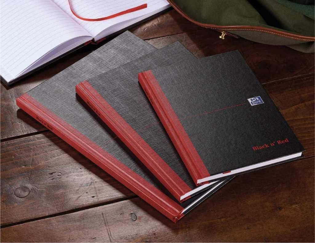 cuadernos Oxford black n Red